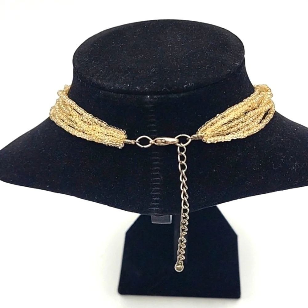 Vintage Multistrand Necklace w/  Round Western Style Silver Pendant